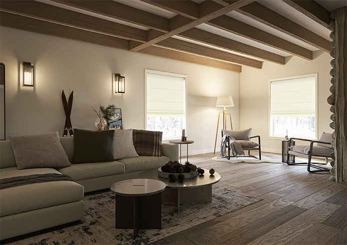 Akoya Faux Silk, Lustre Chiffon - Motorised Roman Blind - Image 6
